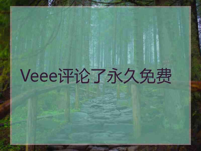 Veee评论了永久免费